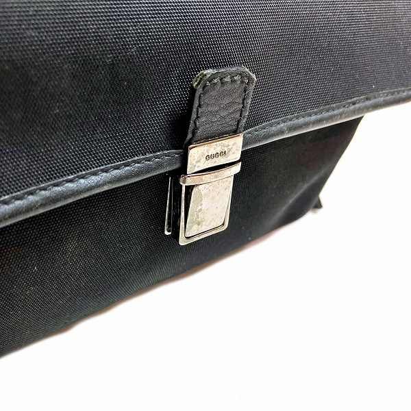 Gucci 203998 Black Canvas And Leather Bag Second Bag Men's