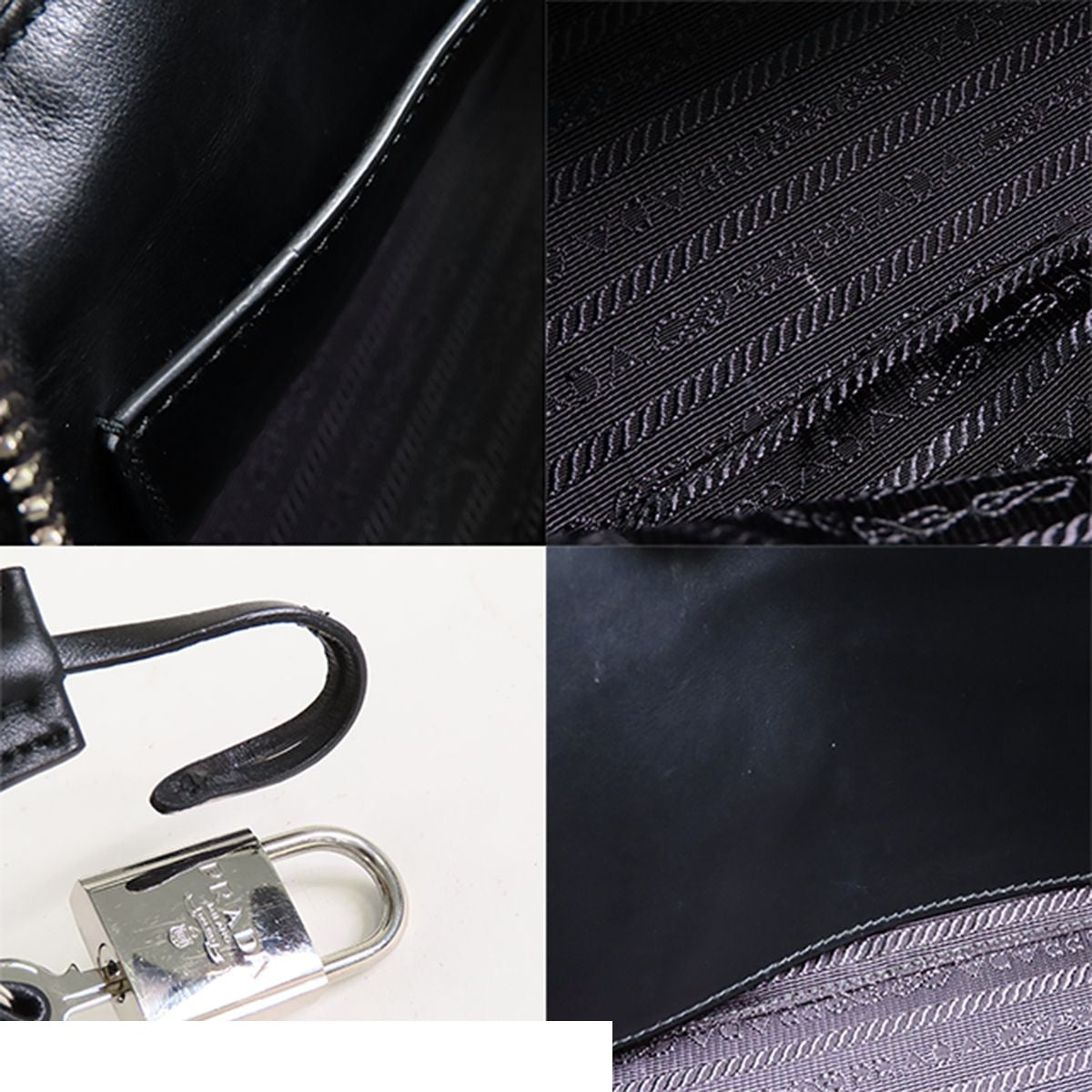 Prada Black Calfskin Diagram 2-Way Shoulder Bag — view 8