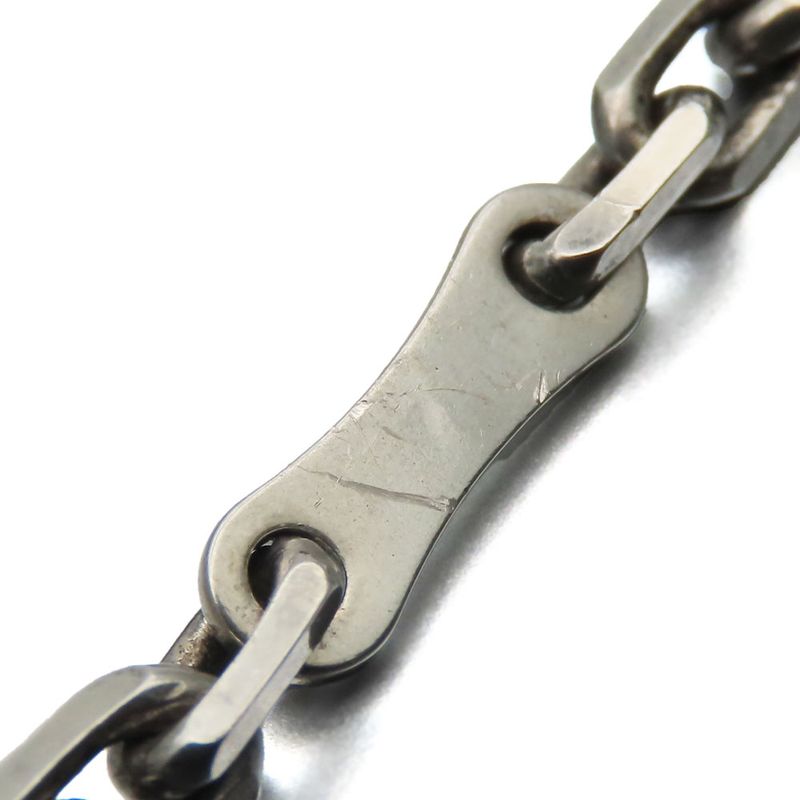 Hermes Bag Charm Silver 925 Leather Approx 12.3g Blueish Gray Silver Hardware