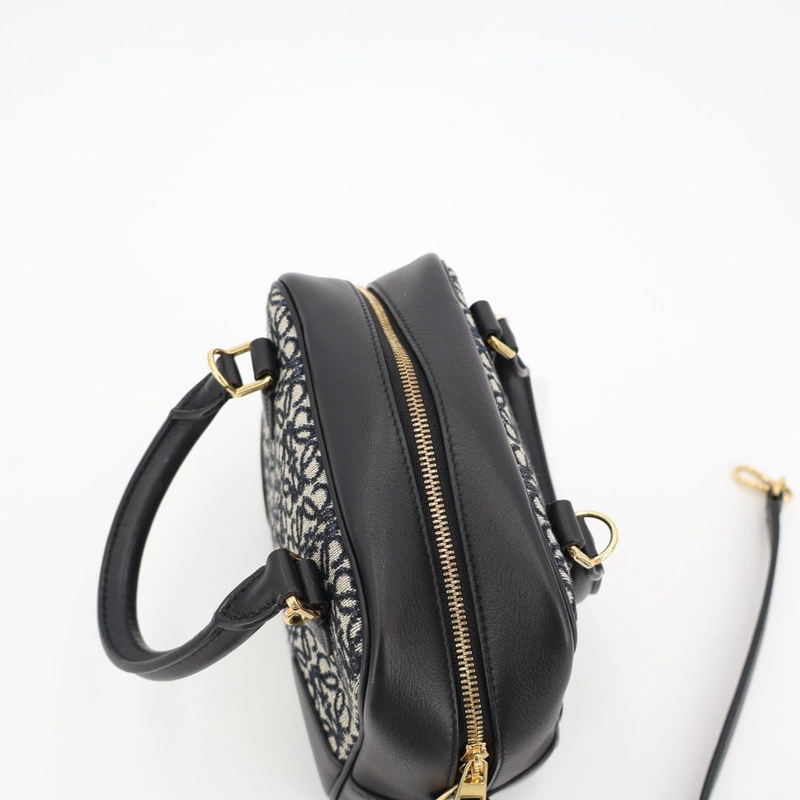 Loewe Amazona 16 Navy Black Gold Hardware A039n21x03 Calf Anagram Jacquard