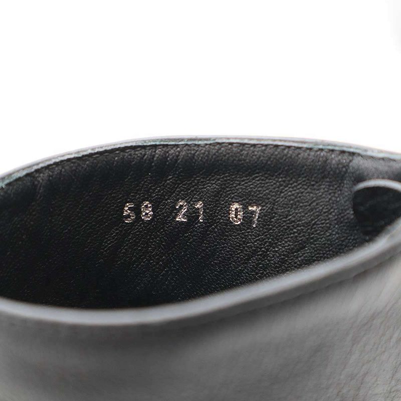 Loewe 21aw Croc-Embossed Wedge Loafer Boots Black White 37