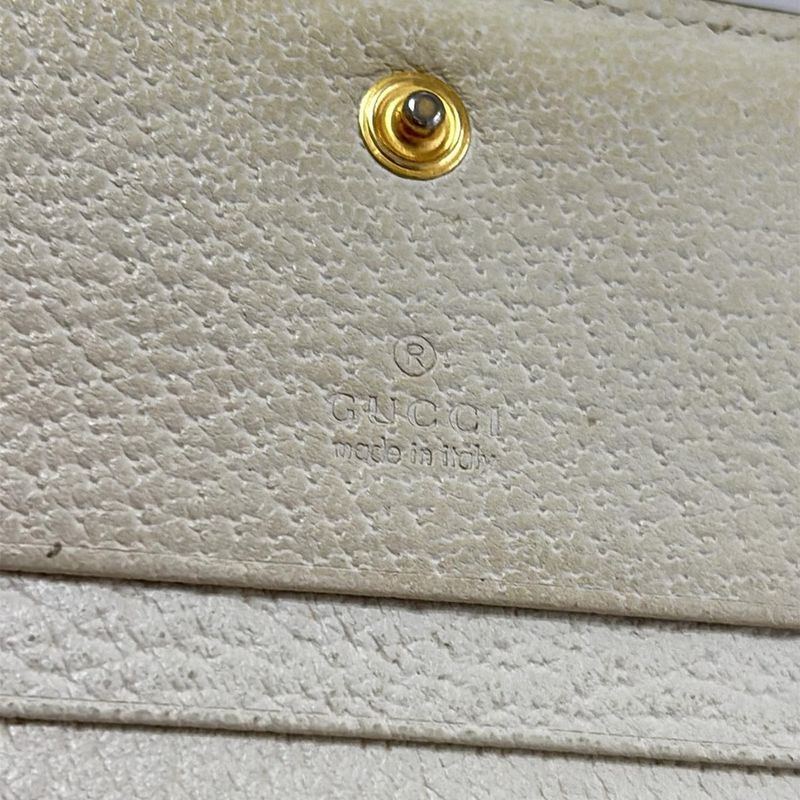 Gucci Bifold Wallet Ophidia 523155 Ivory And Navy And Red Leather