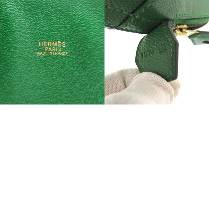 Hermes Macpherson Courchevel Vert Gold Hardware □G Engraved 2WAY Handbag Green