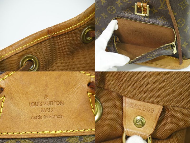 Authentic Louis Vuitton LV Montsouris MM Backpack Sac Backpack Monogram Brown