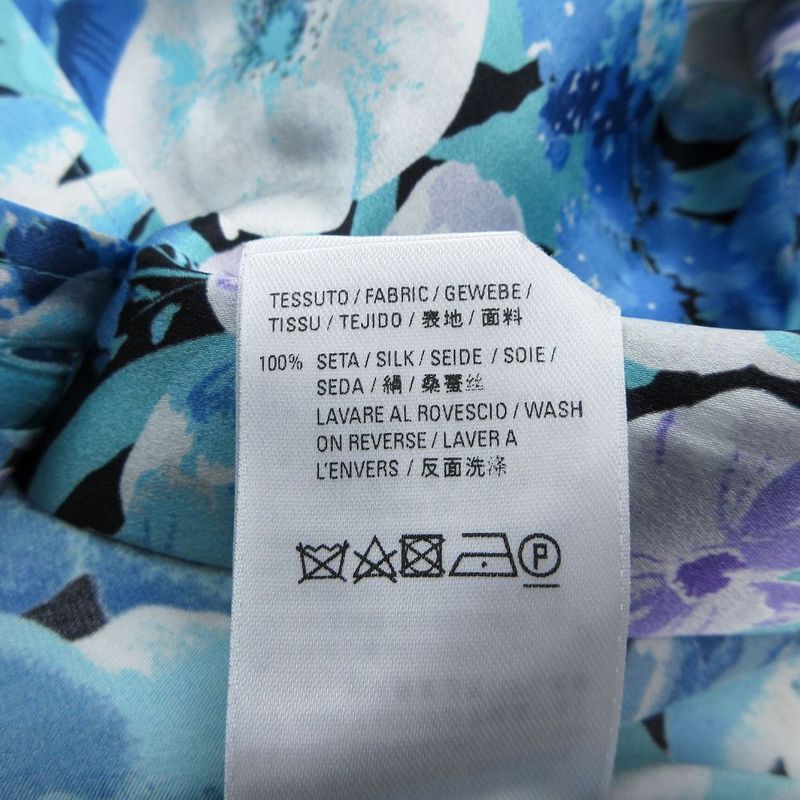 Balenciaga 621885 Tilb4 100% Silk Floral Shirt Blouse Oversize D Short Sleeves