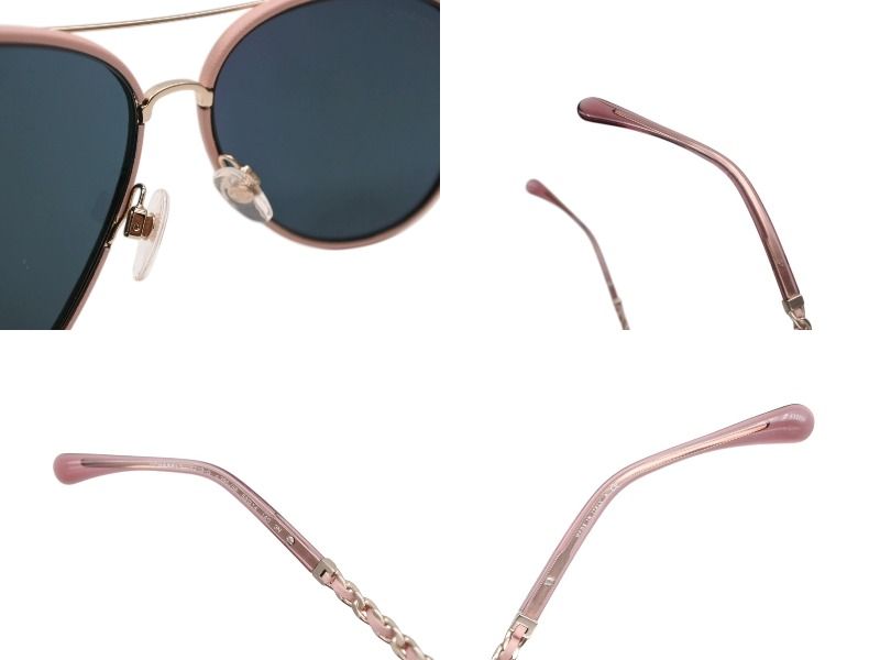Chanel Teardrop Sunglasses CC Logo Chain Temple Mirror Lens Eyewear — view 8