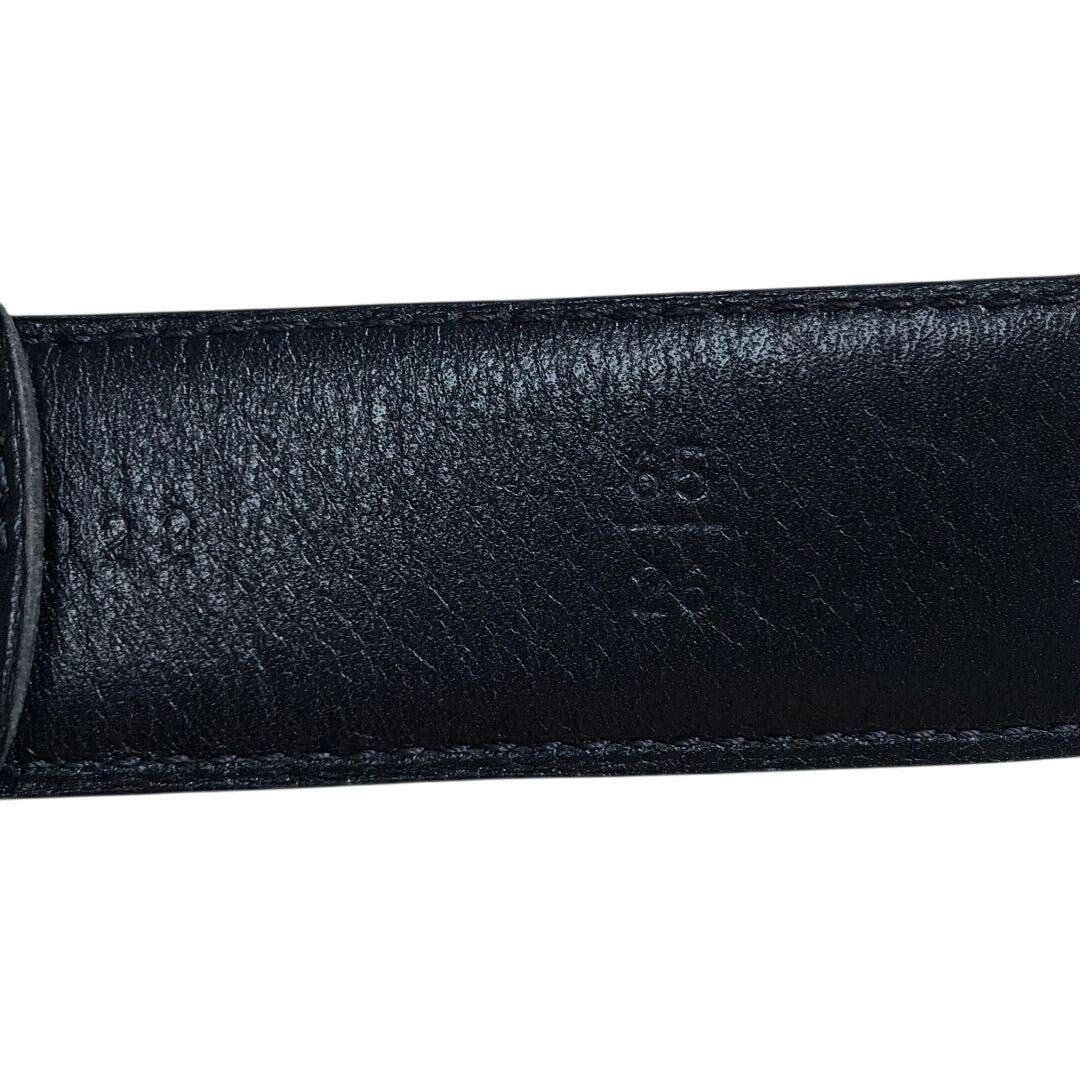 CHANEL Vintage CC Logo Black Leather Belt Gold Buckle