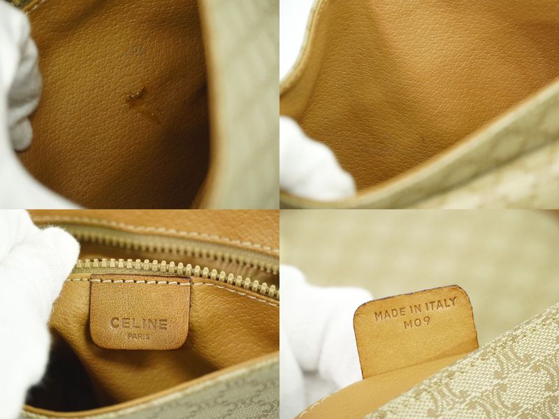 Authentic Celine Macadam Shoulder Bag Pochette PVC Beige Macadam Bag Pre-owned