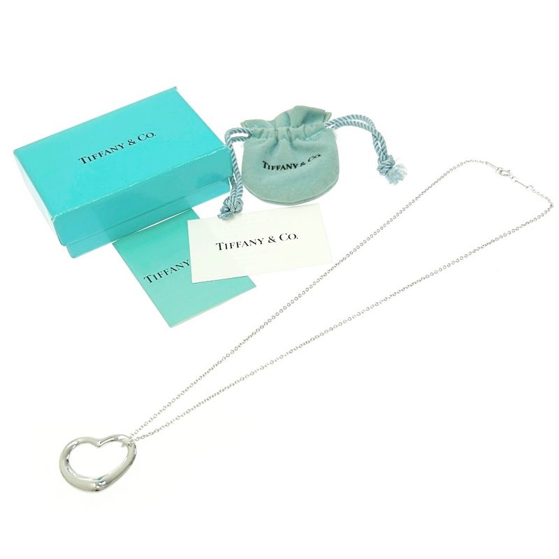 Tiffany & Co Silver Elsa Peretti Open Heart Necklace 9.8g 925 Engraved 479550