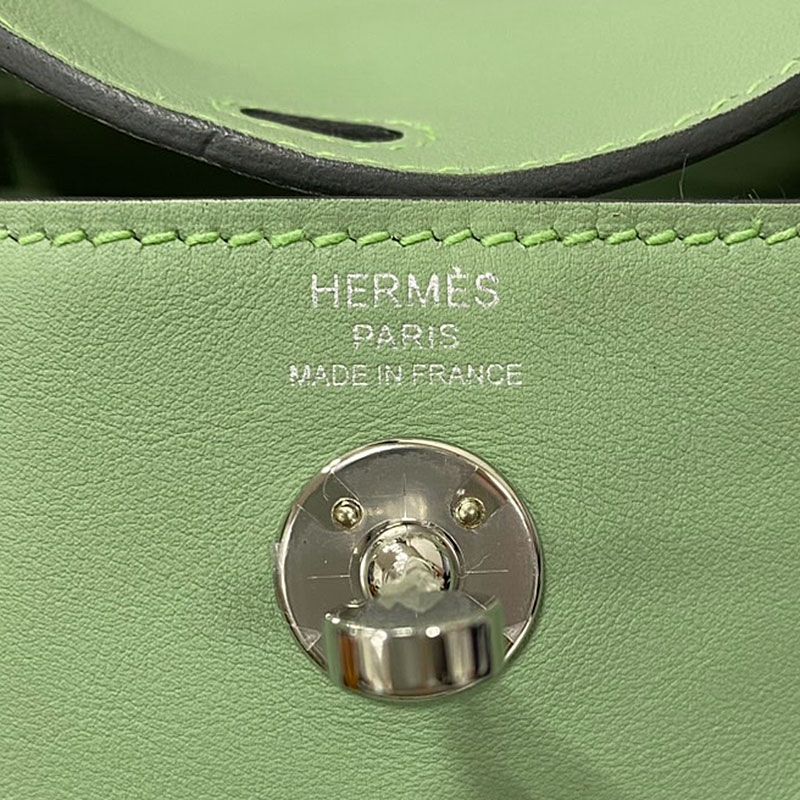 Hermes Lindy Mini Shoulder Bag Stamped W 2024 Green Unused