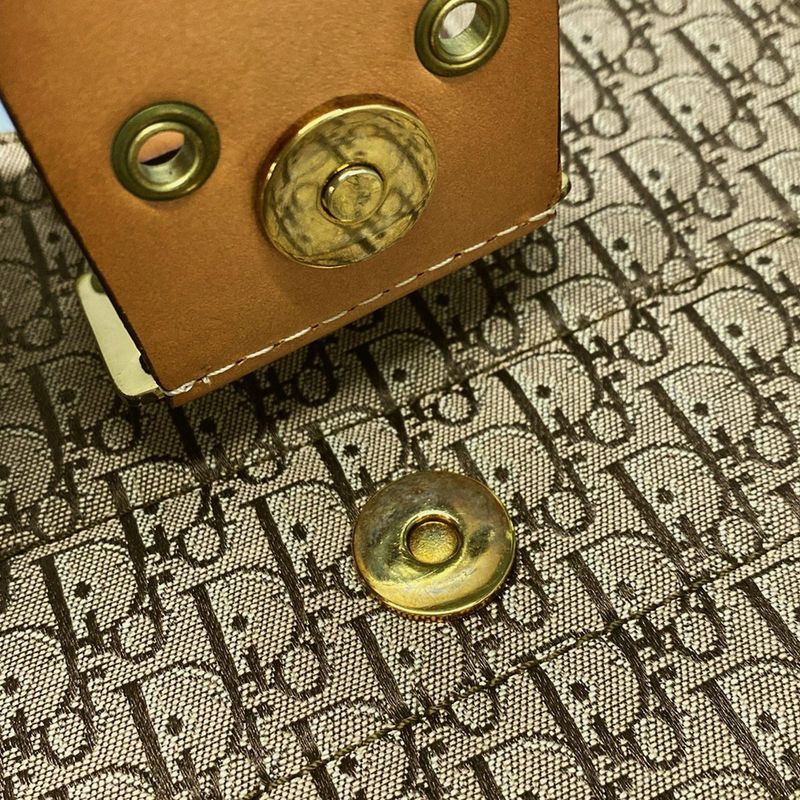 Dior/christian Dior Shoulder Bag Street Chictrotter Beige And Brown Leather