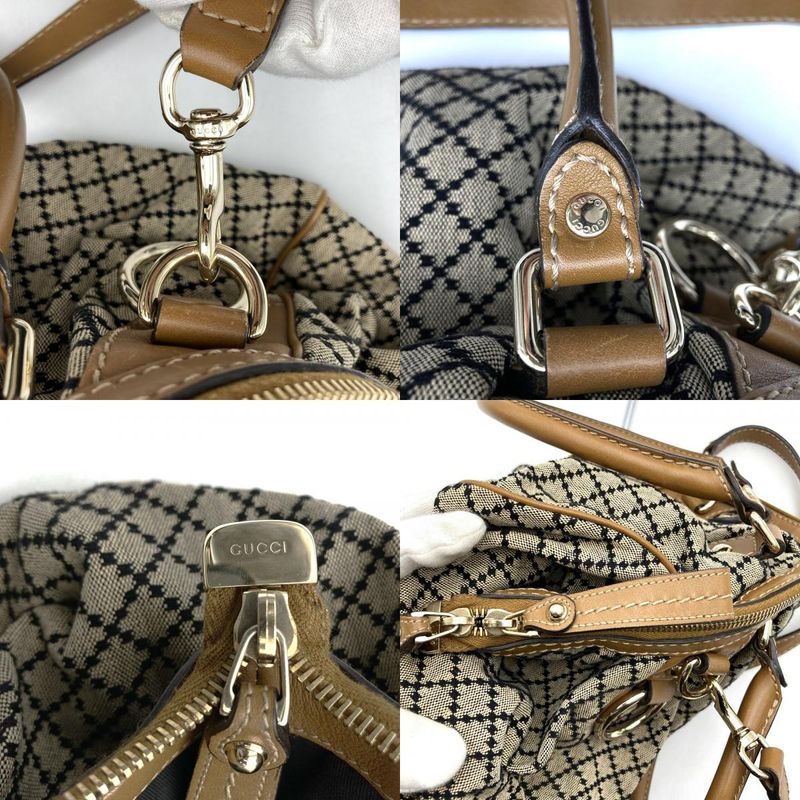 Gucci 223974 Handbag Brown Canvas/leather Ladies Men Fashion