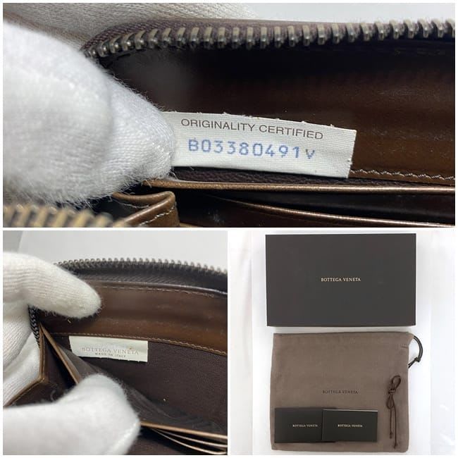 Bottega Veneta Round Zipper Long Wallet Brown