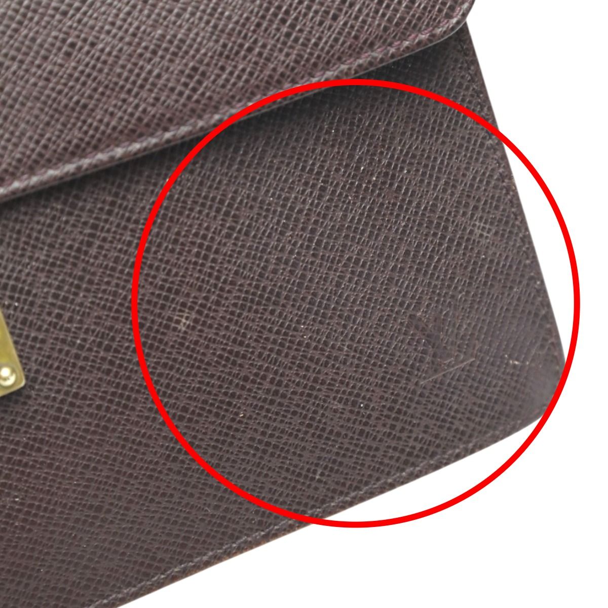 Louis Vuitton Taiga Clutch Bag Clade Second Acajou