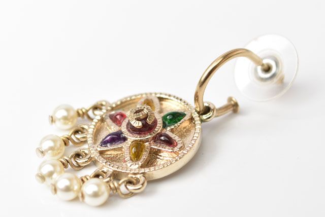 Chanel Earrings Chanel Earrings CC Mark Faux Pearl Gold Multicolor