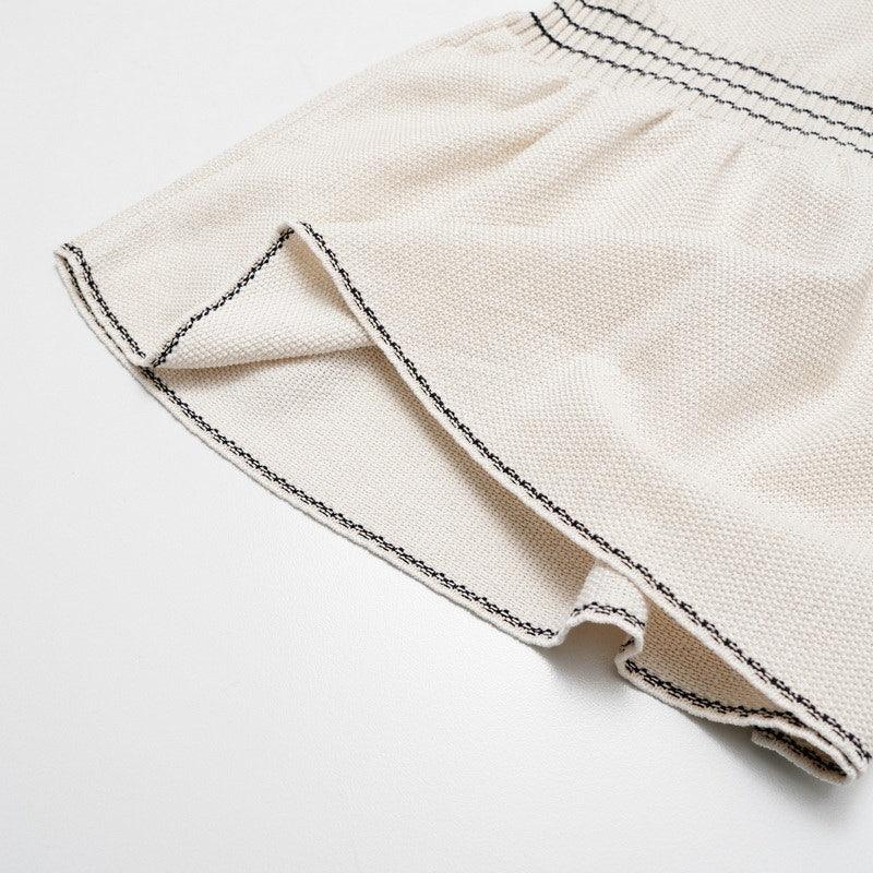 Authentic CHANEL CC Vintage Knit Short Dress Sleeveless Ivory White 36 - The Reluxe