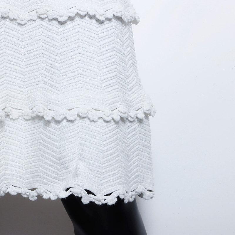 Authentic CHANEL CC Vintage White Ivory Cotton Long Dress Frills - The Reluxe