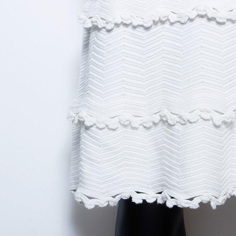 Authentic CHANEL CC Vintage White Ivory Cotton Long Dress Frills - The Reluxe