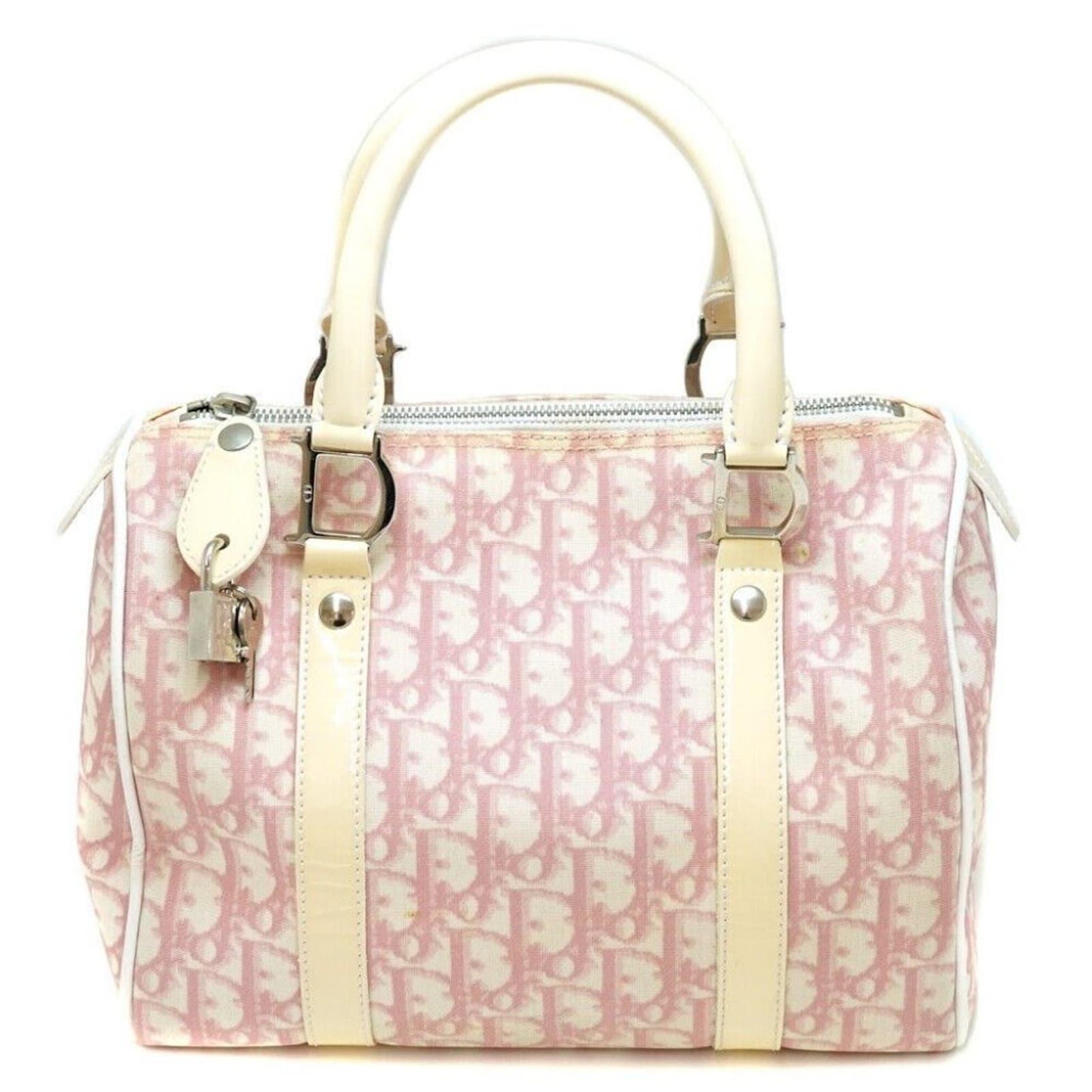 Authentic Dior Mini Trotter Oblique Monogram Logo Boston Bag Duffle Travel Pink - The Reluxe