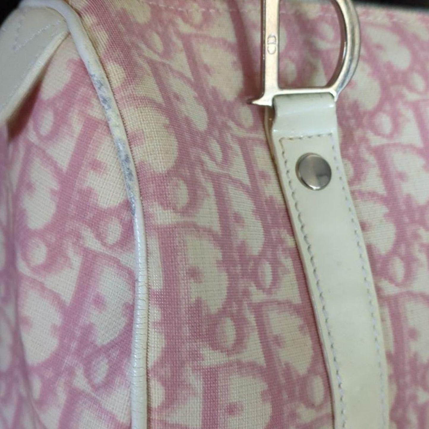 Authentic Dior Mini Trotter Oblique Monogram Logo Boston Bag Duffle Travel Pink - The Reluxe
