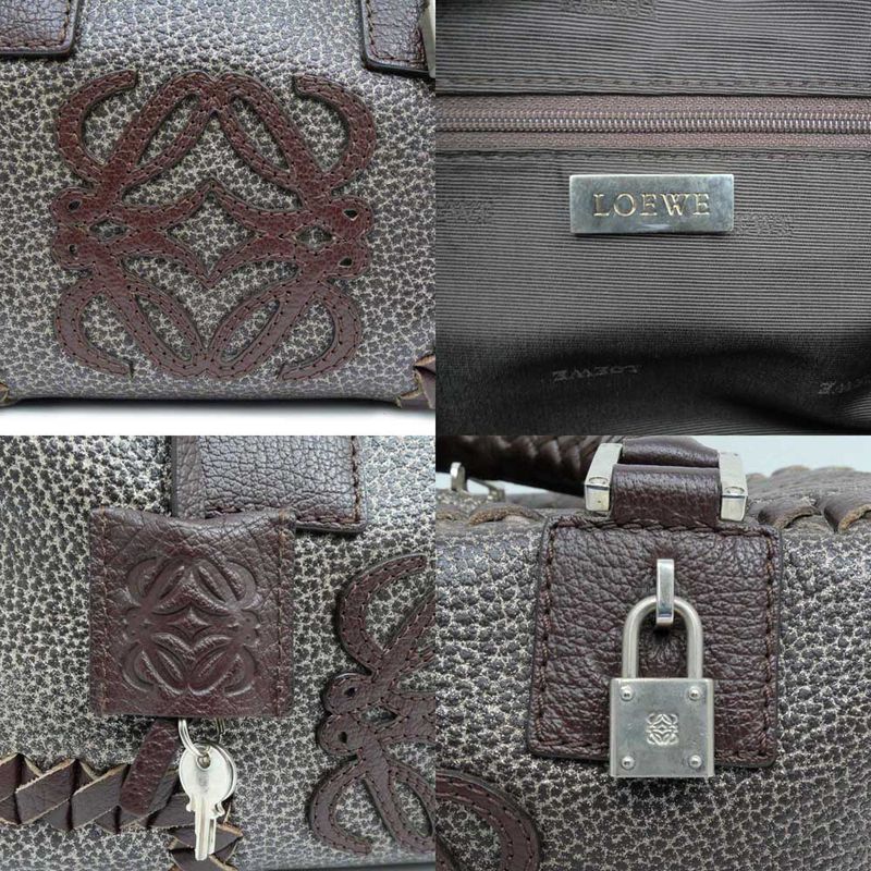 Loewe Amazona 28 Handbag Metallic Bronze Brown Silver-hardware Anagram