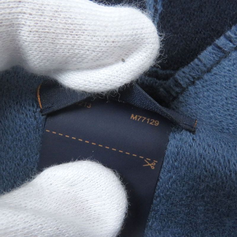 Louis Vuitton 2023 M77129 Scarf Monogram Vivienne Wool Navy Made In Italy