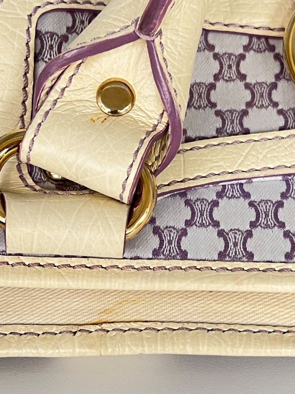 Celine Handbag Macadam Pattern Purple White 33bs140