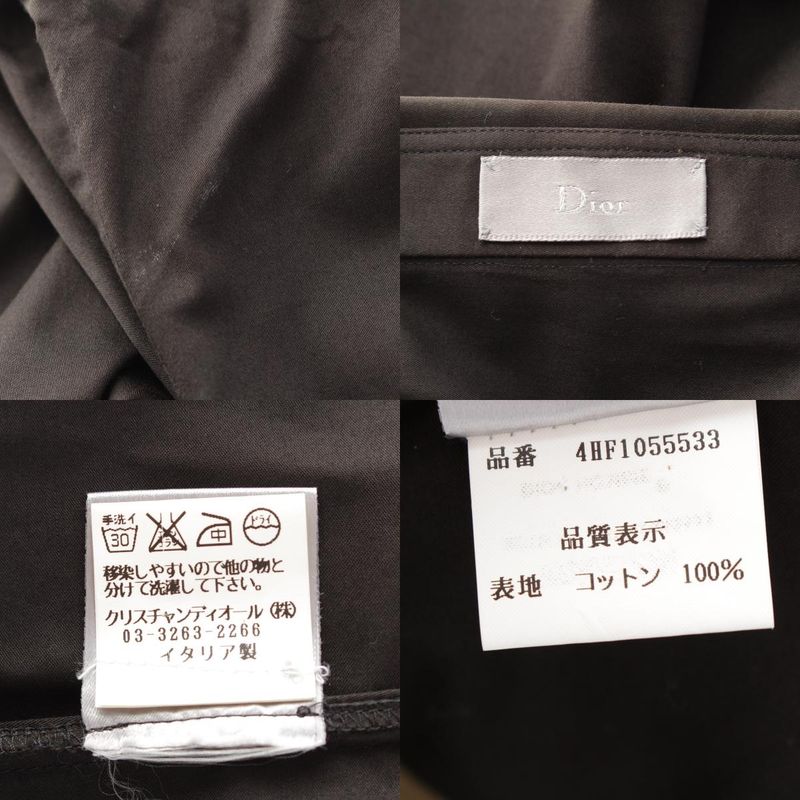 Dior Homme Cotton Ribbed Wing Long Sleeve Shirt Top Black