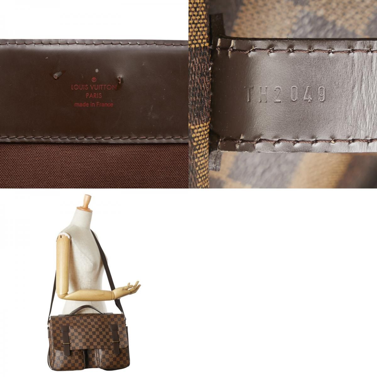 Louis Vuitton Damier Broadway Handbag Shoulder Bag N42270 Brown PVC Leather