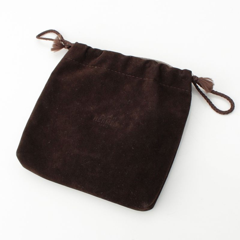 Hermes Loop Grand Vorsoft Leather Aluminum Gold Necklace Glazed Gold