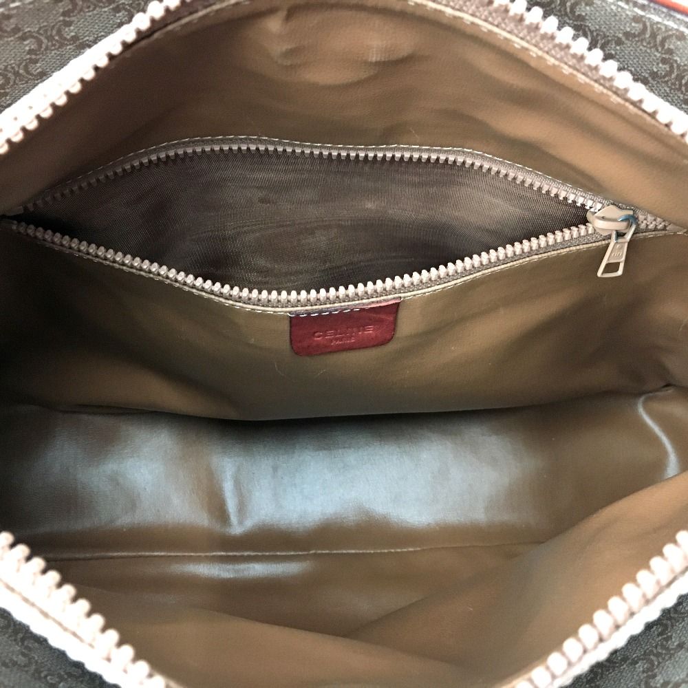 Celine Macadam Pattern Coated Canvas X Leather Bag Brown