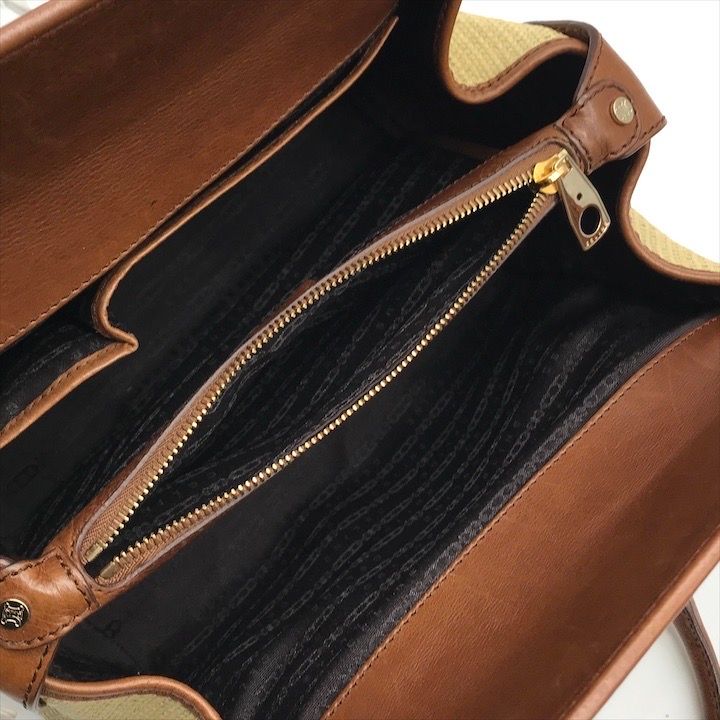 Celine Raffia Straw Hand Boston Bag Beige