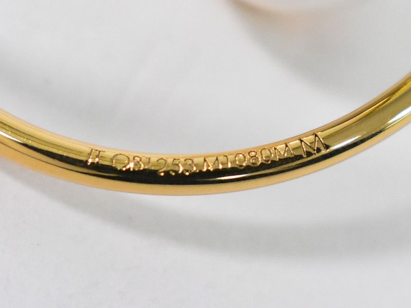 Authentic Louis Vuitton LV Eclipse Faux Pearl Ring M Size 14 GP Gold Plated