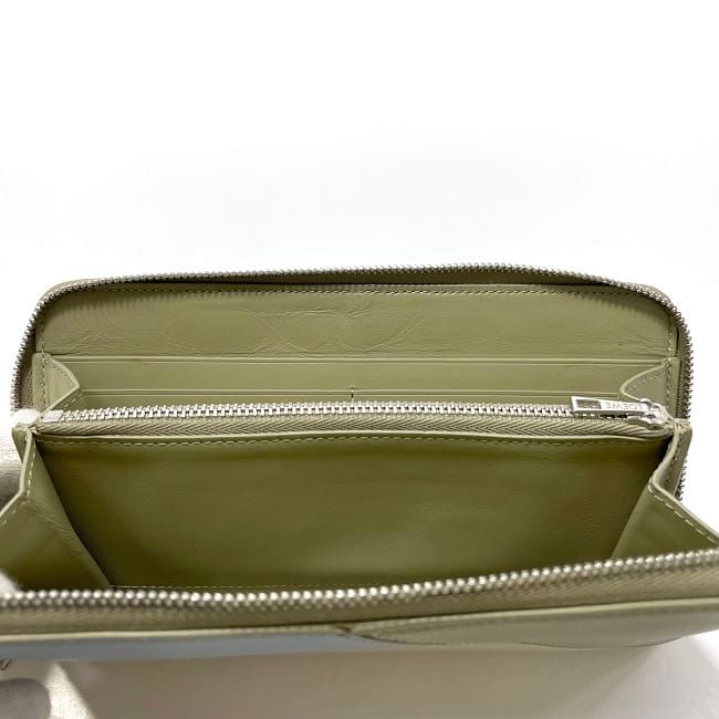 Loewe Round Zipper Long Wallet Beige Light Blue Puzzle