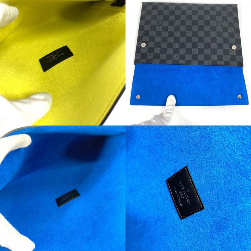 Louis Vuitton Clutch Bag Alpha Triple Pouch 3-piece Set N60255 Damier Graphite