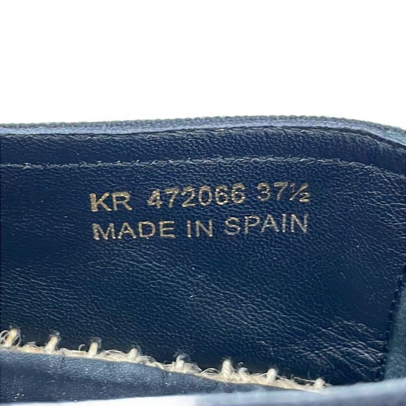 Saint Laurent Paris 17ss Logo Embroidered Espadrilles Shoes 472066 Gup80 Black