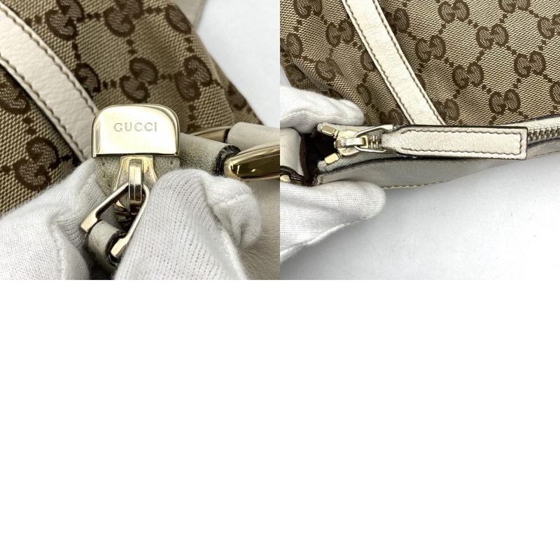 Gucci 204940 Abby Crossbody Shoulder Bag Beige/white GG Canvas/leather Ladies
