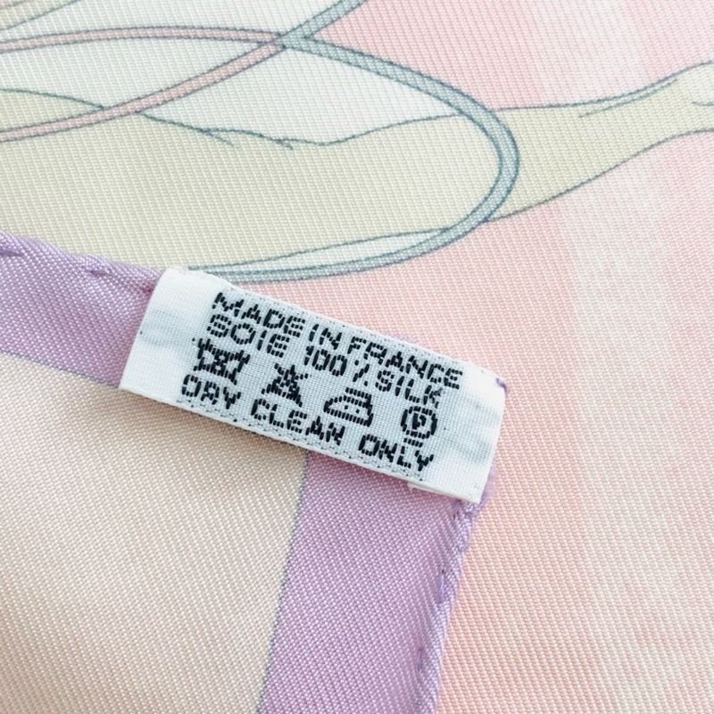 Hermes Carre 90 Face Au Large Towards The Sea Pink Scarf 100% Silk