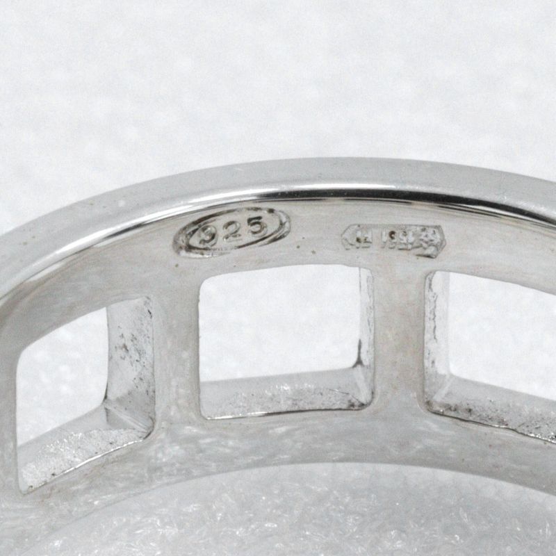 Gucci Open Square Silver 925 Size 12 Ladies 4.3g Ring