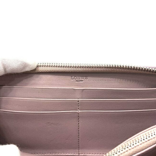 Loewe Round Zipper Long Wallet Light Purple Anagram Wallet