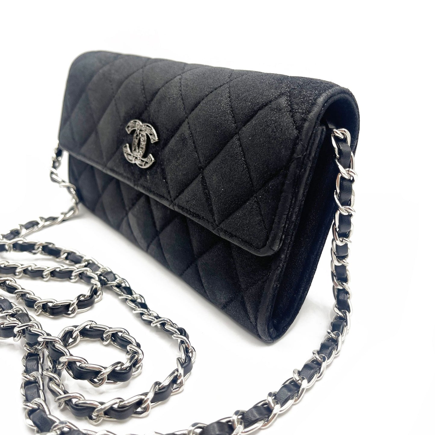 CHANEL CC Wild Stitch Lambskin Wallet on Chain Shoulder Crossbody