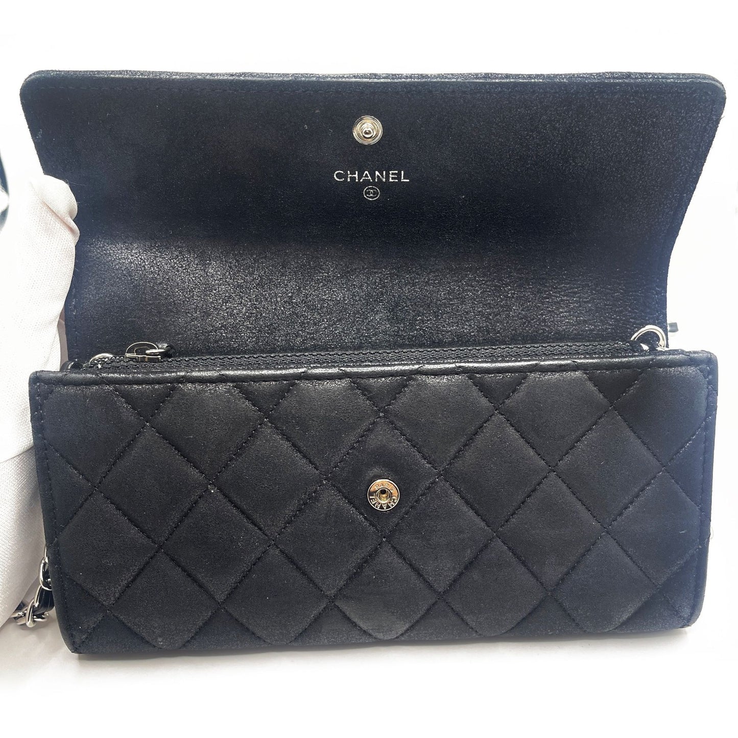 CHANEL CC Wild Stitch Lambskin Wallet on Chain Shoulder Crossbody