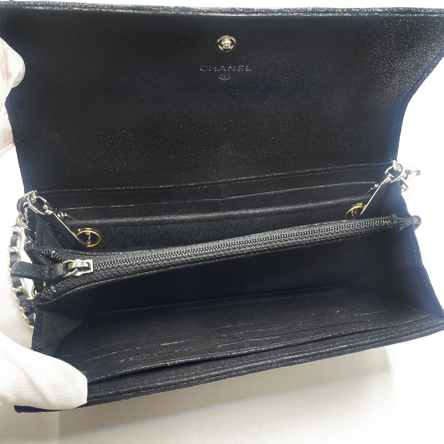 CHANEL CC Wild Stitch Lambskin Wallet on Chain Shoulder Crossbody