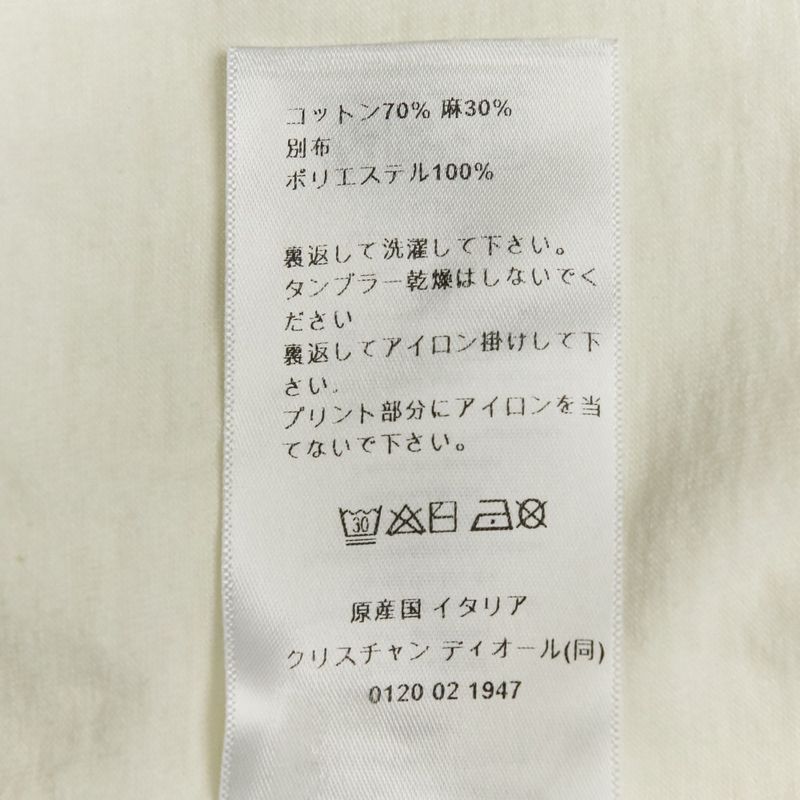 24aw Christian Dior Miss Dior Graffiti Cotton Linen T-Shirt 453t40a4554 Size M