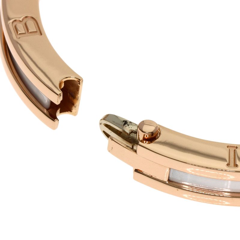 Bvlgari Bulgari B-zero1 Bee Zero One M White Ceramic Bracelet 18K Pink Gold
