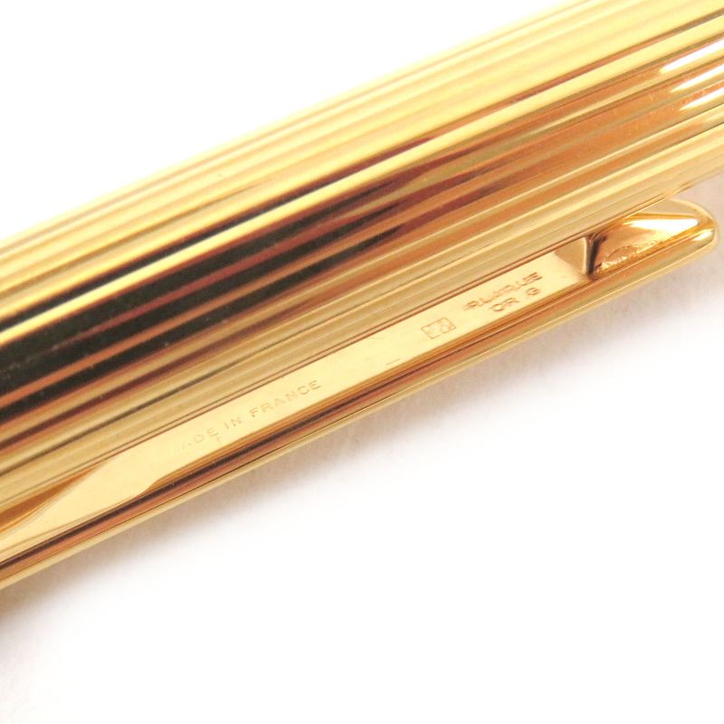 Cartier Must De Cartier Ballpoint Pen With Stripes Gold With Case Made In