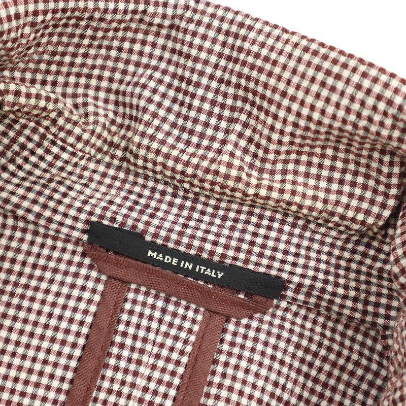 Hermes 18ss Checked Seersucker Tailored Jacket G19821 Brown 46