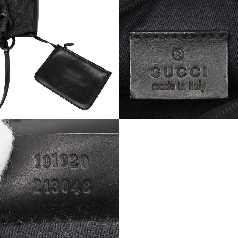 Gucci GG Canvas Tote Handbag 1019220 Black Canvas Leather Ladies Gucci