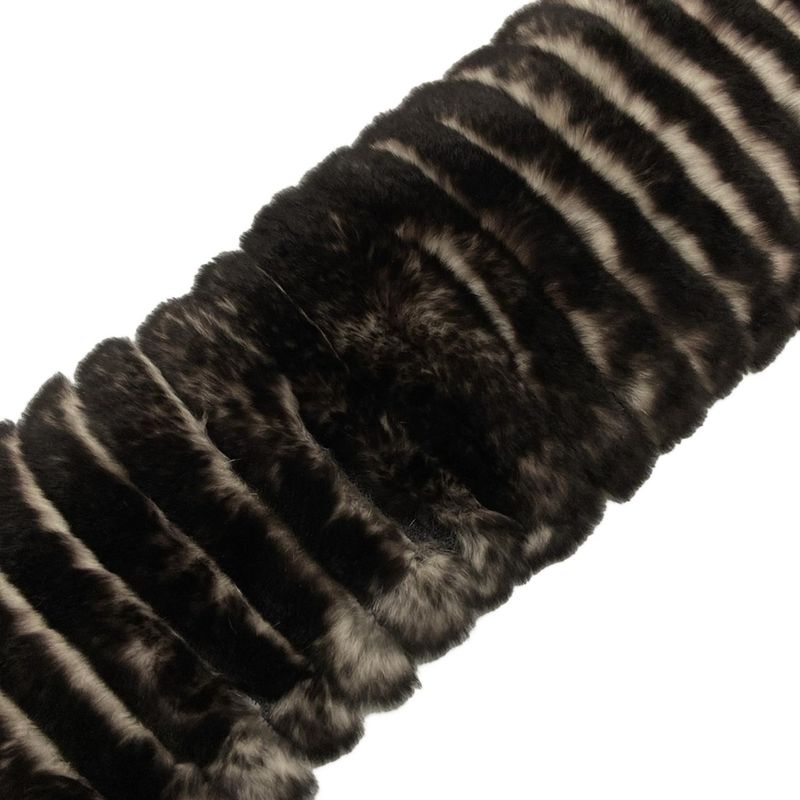 Chanel Scarf - Dark Brown And Ivory Coco Mark Cashmere Fur And Rabbit