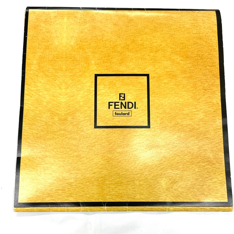 Fendi Scarf Large Silk Logo Floral Pattern With Box Multicolor